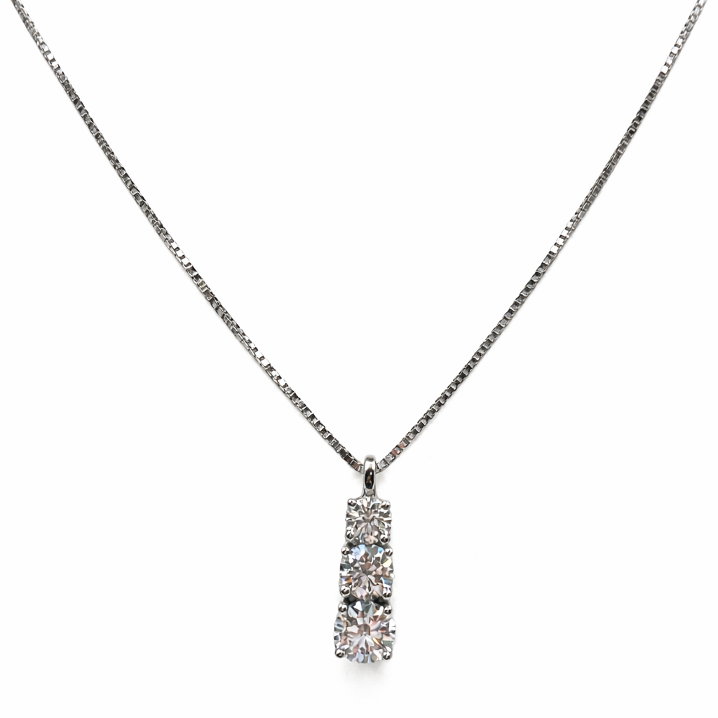 Collana Donna Trilogy Oro Bianco e Diamanti