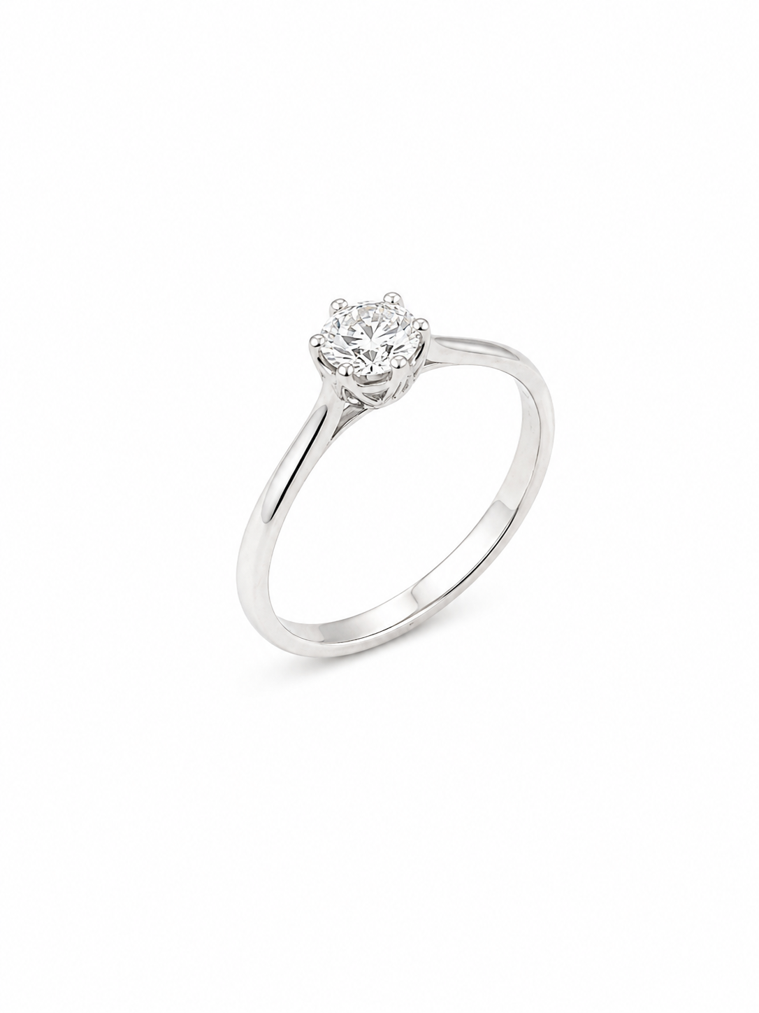 Anello Solitario Oro Bianco Diamanti Ct. 0,50 E VS2