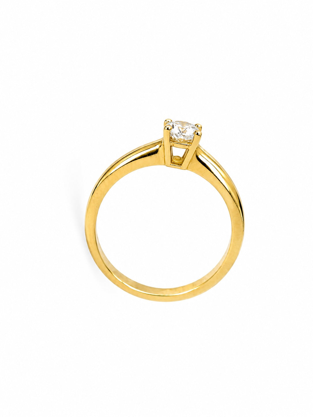Anello Solitario Oro Giallo Diamanti Ct. 0,30 F VS1