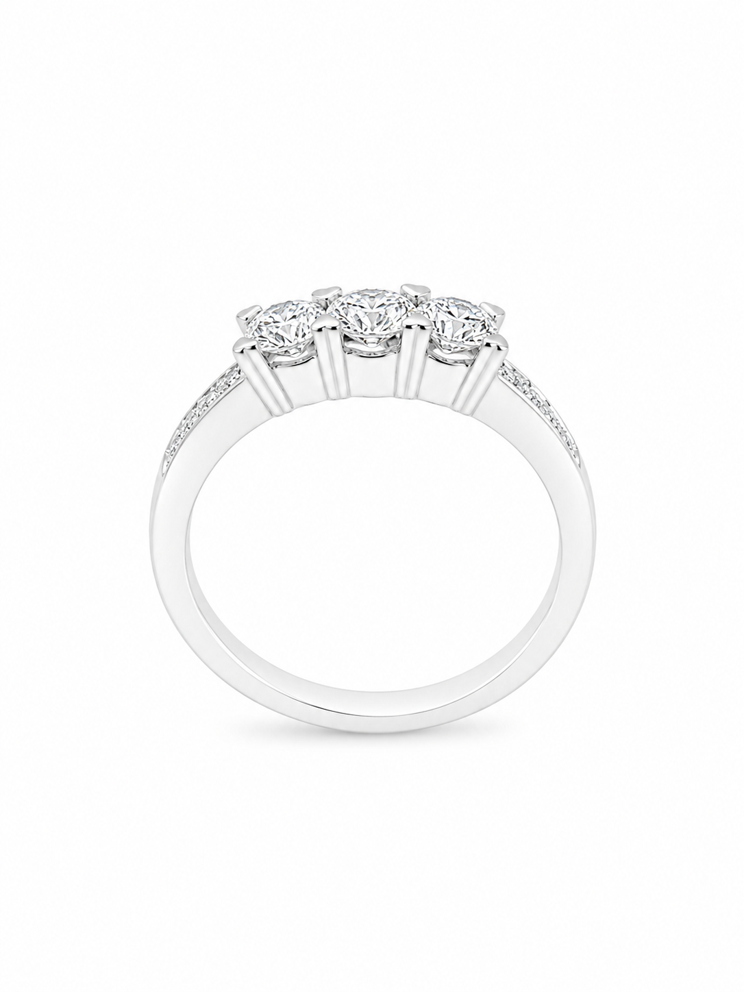 Anello Trilogy Oro bianco e Diamanti Ct. 0,66 F SI