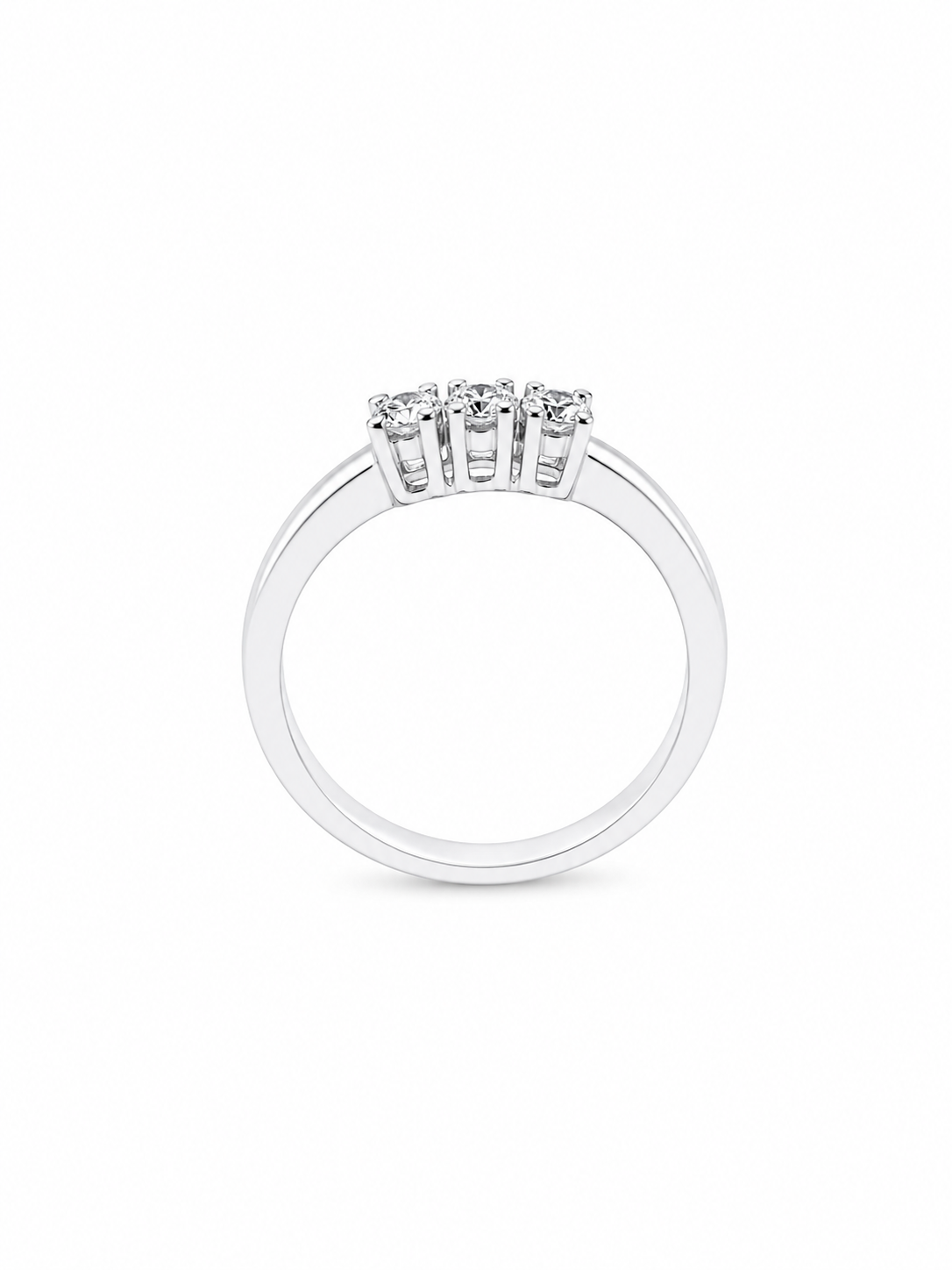 Anello Trilogy Oro bianco e Diamanti Ct. 0,30 F VS