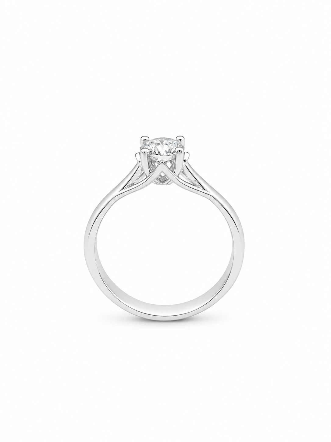 Anello Solitario Oro Bianco Diamanti Ct. 0,37 E VS1