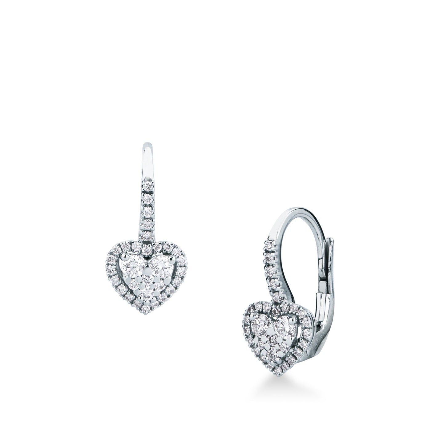 Orecchini Mirco Visconti Fantasia Cuore Oro Bianco Diamanti