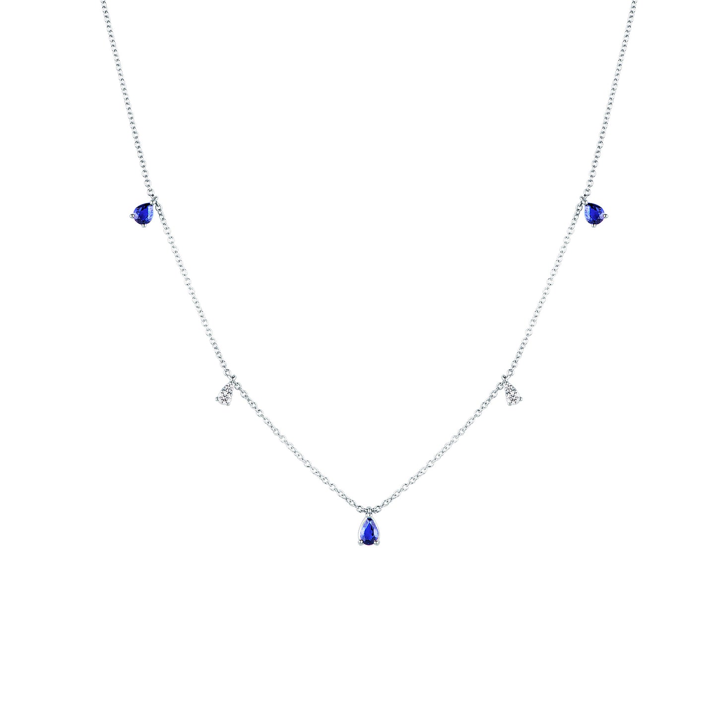 Collana Donna Mirco Visconti Fantasia Oro Bianco Diamanti Zaffiro