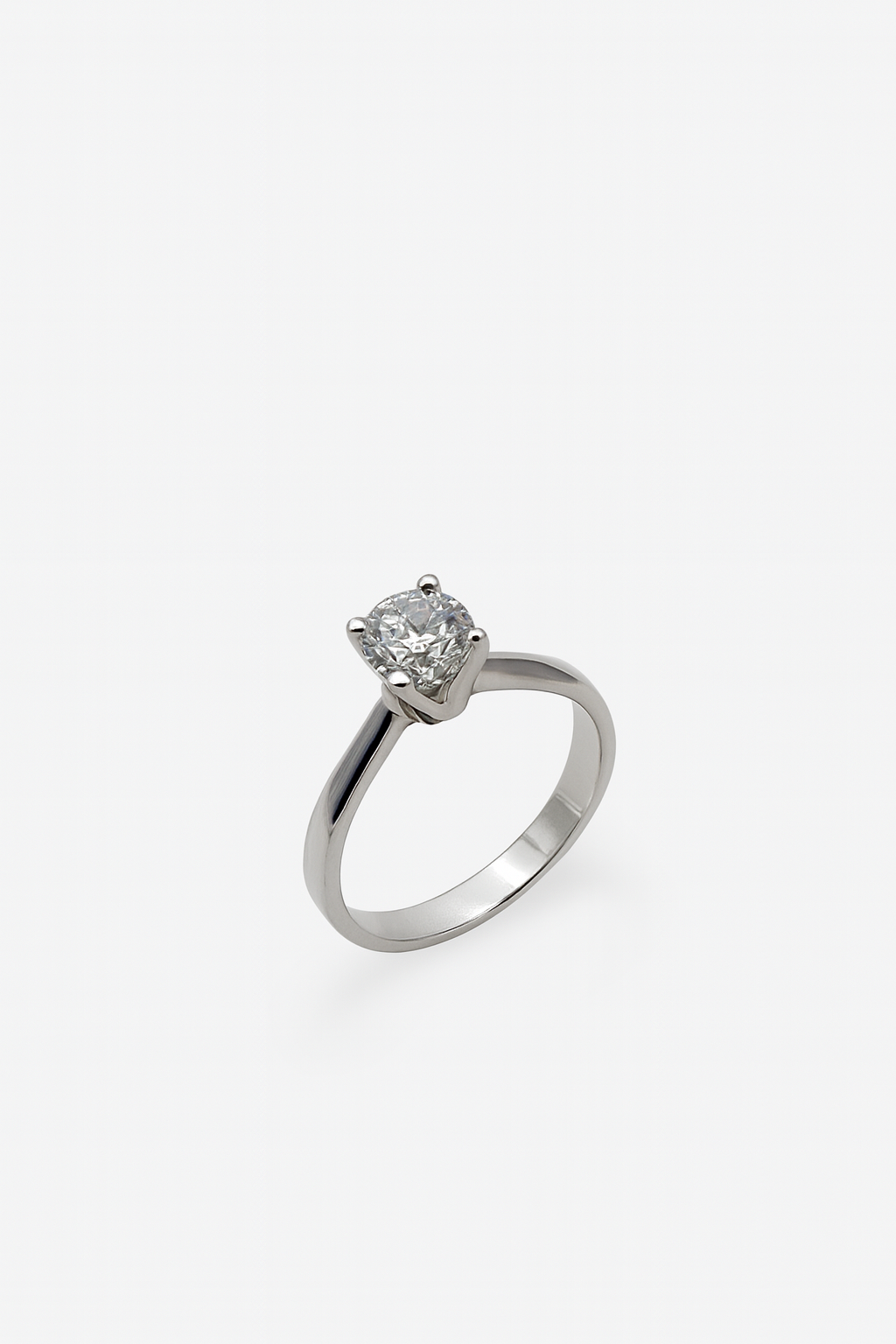 Anello Solitario Oro bianco Diamanti