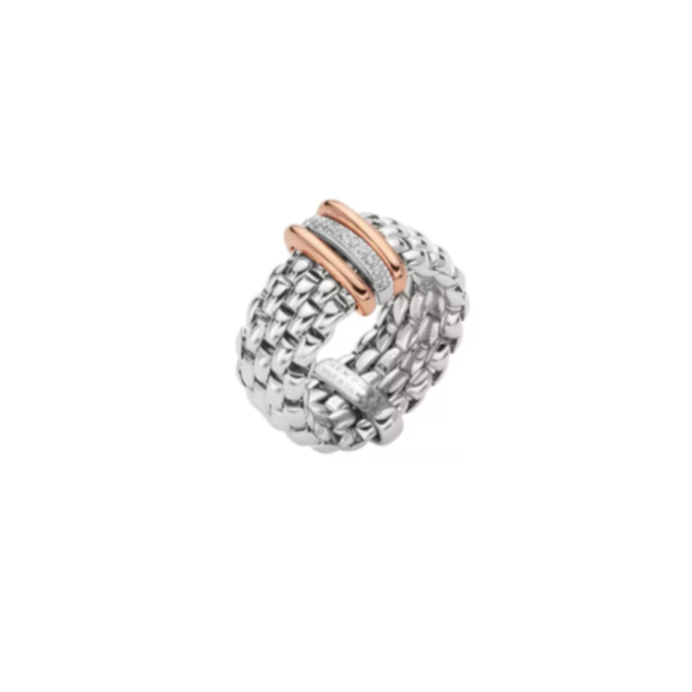Anello Fope Oro Bianco Diamanti Panorama AN587BBRM