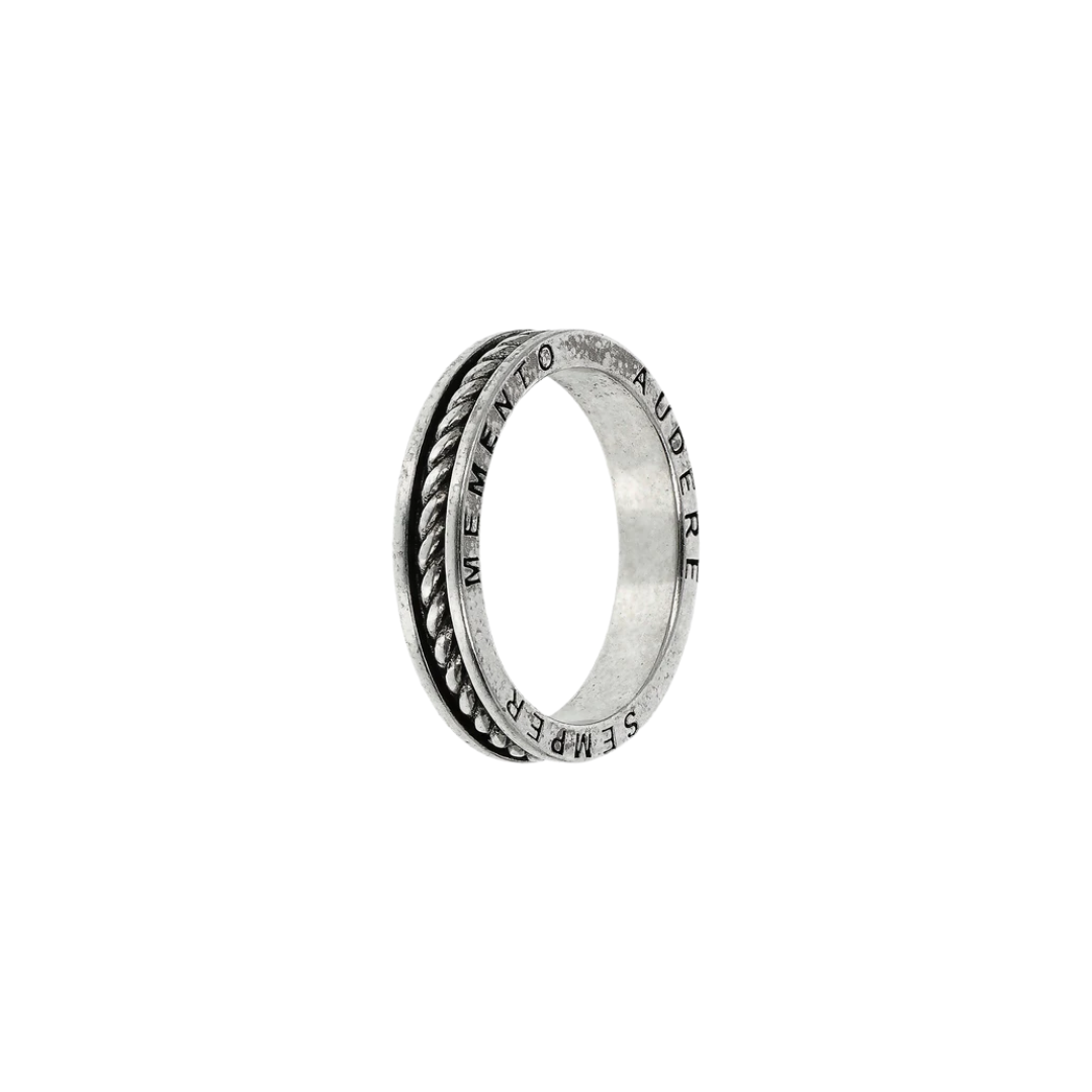 Anello Uomo Albert M Argento Fedina Texture Corda