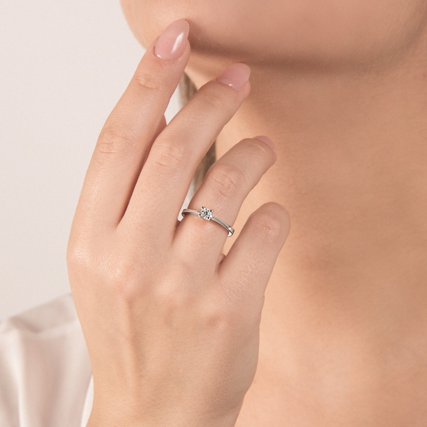 Anello Mirco Visconti Solitario Oro bianco e Diamanti