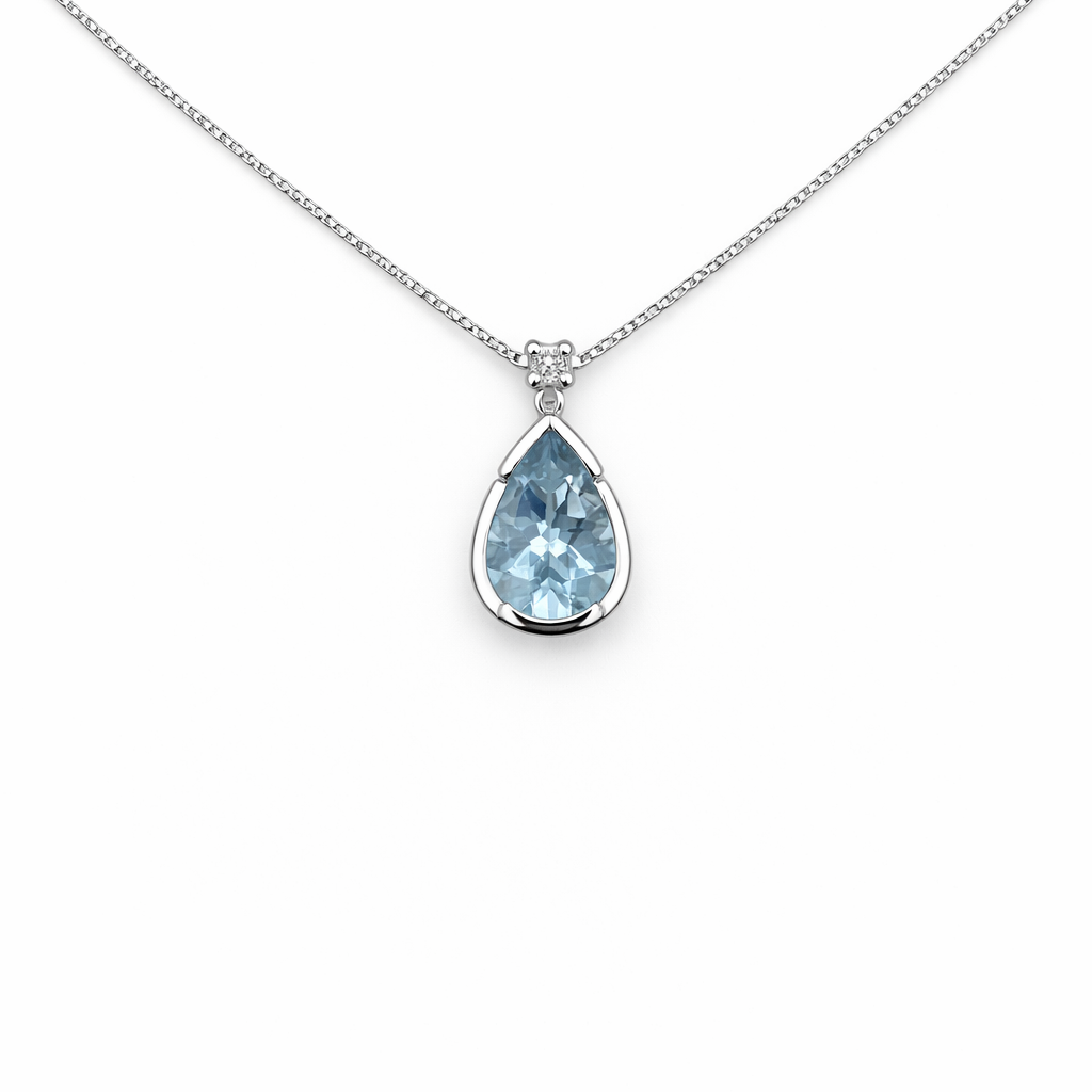 Collana Donna Acquamarina Goccia