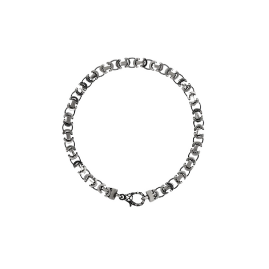 Bracciale Uomo Albert M Argento Catena Bizantina Piatta