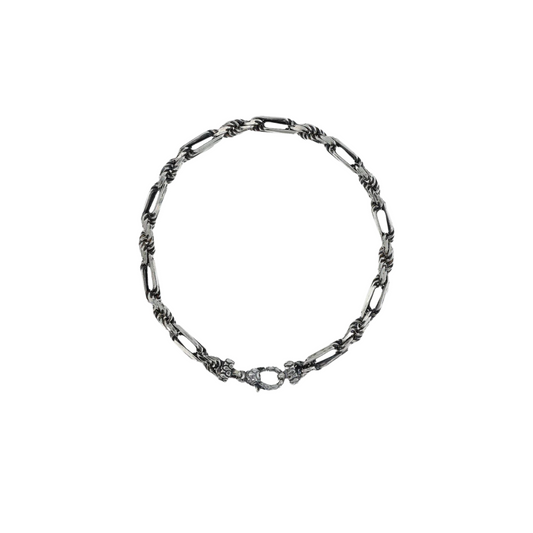 Bracciale Uomo Albert M Argento Catena Figaro Maglia Corda