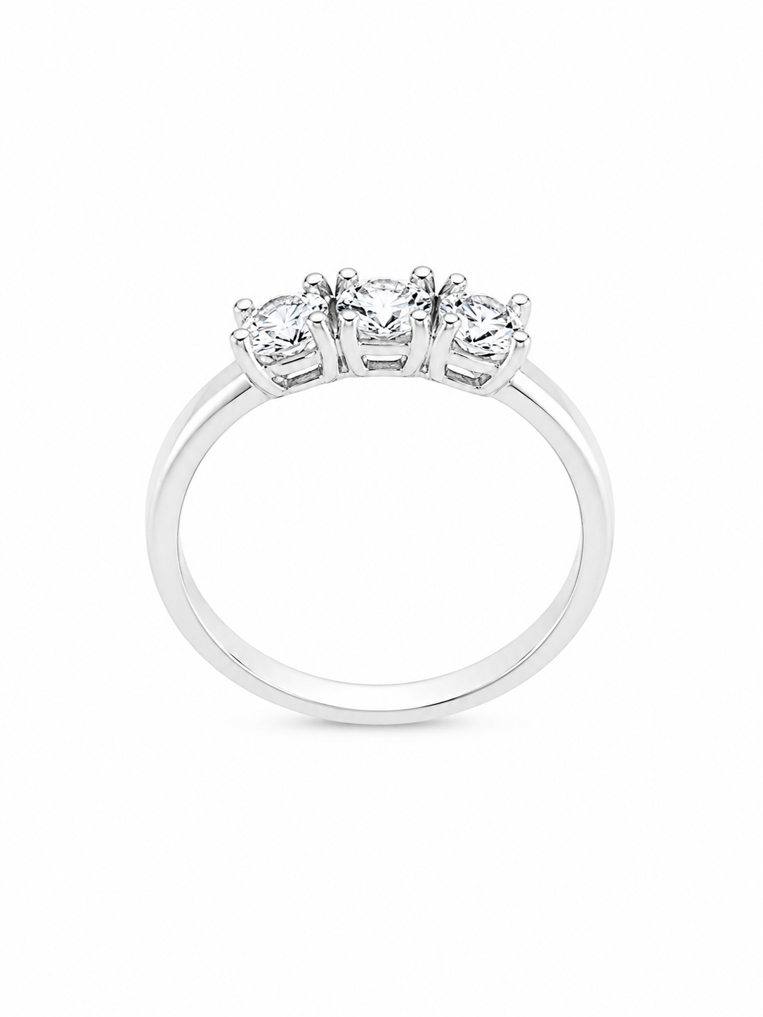 Anello Trilogy Oro bianco e Diamanti Ct 0,72 G SI