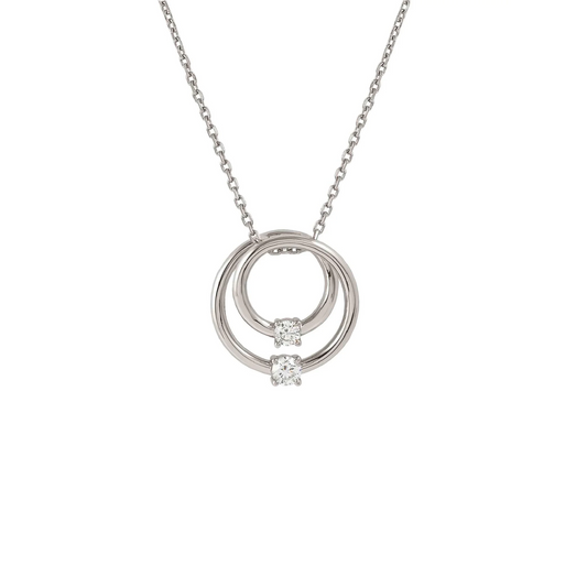 Collana Donna Argento Nomination Doppio Cerchio