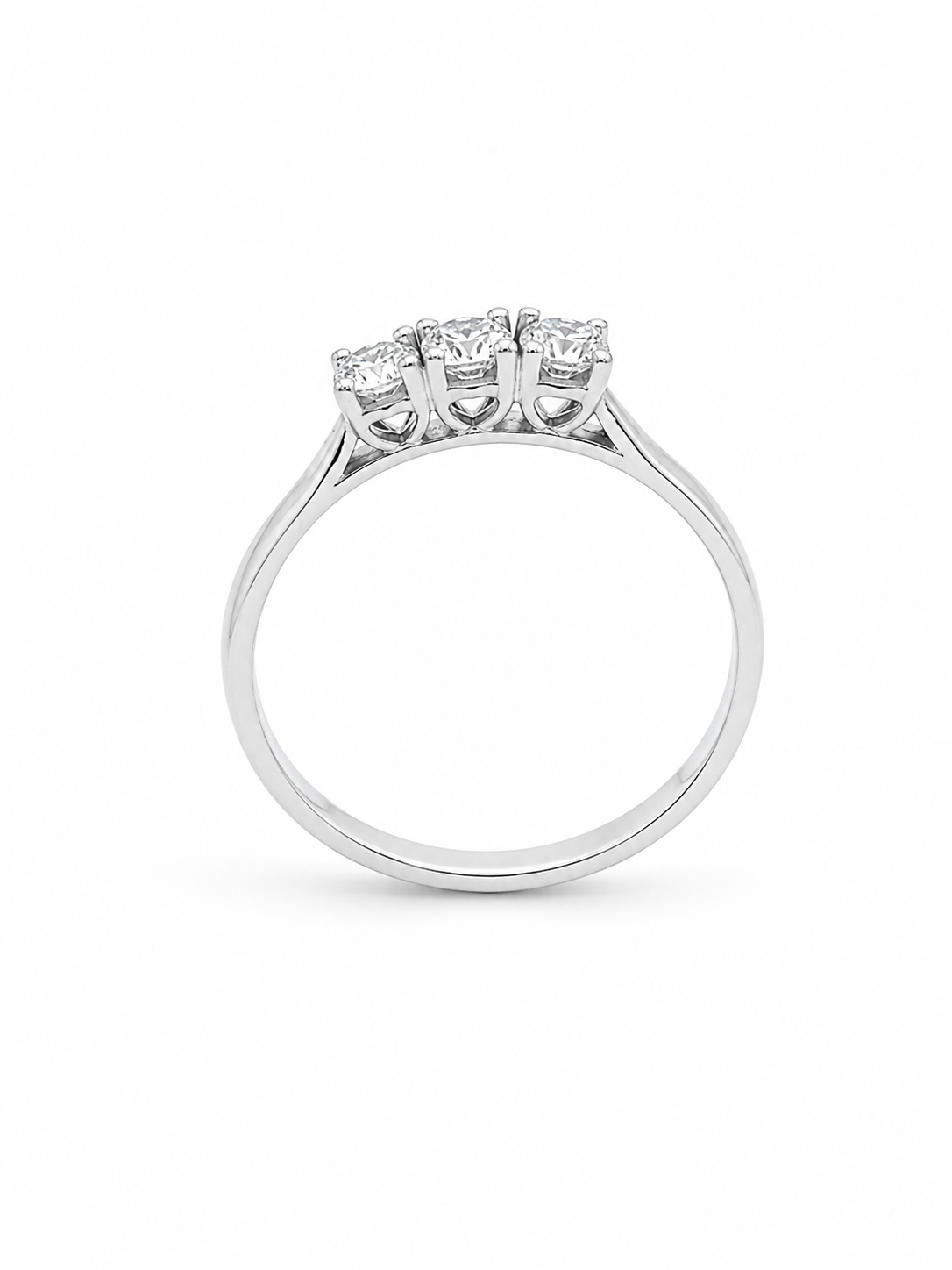 Anello Trilogy Oro bianco e Diamanti Ct. 0,34 F VS
