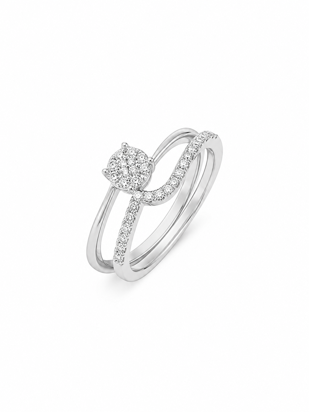 Anello donna Fantasia oro bianco e Diamanti