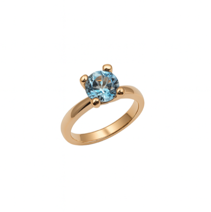 Anello Donna Semiprezioso oro rosa e topazio azzurro