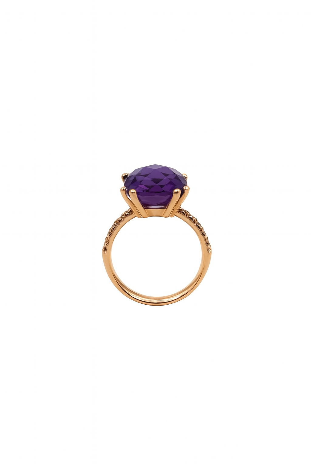 Anello Donna Semiprezioso oro rosa e ametista