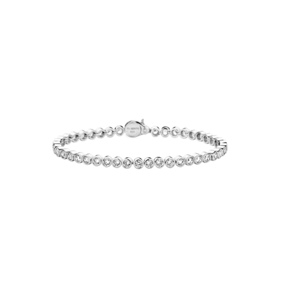 Bracciale Donna Argento Tennis Bianco TI SENTO - Milano 2842ZI