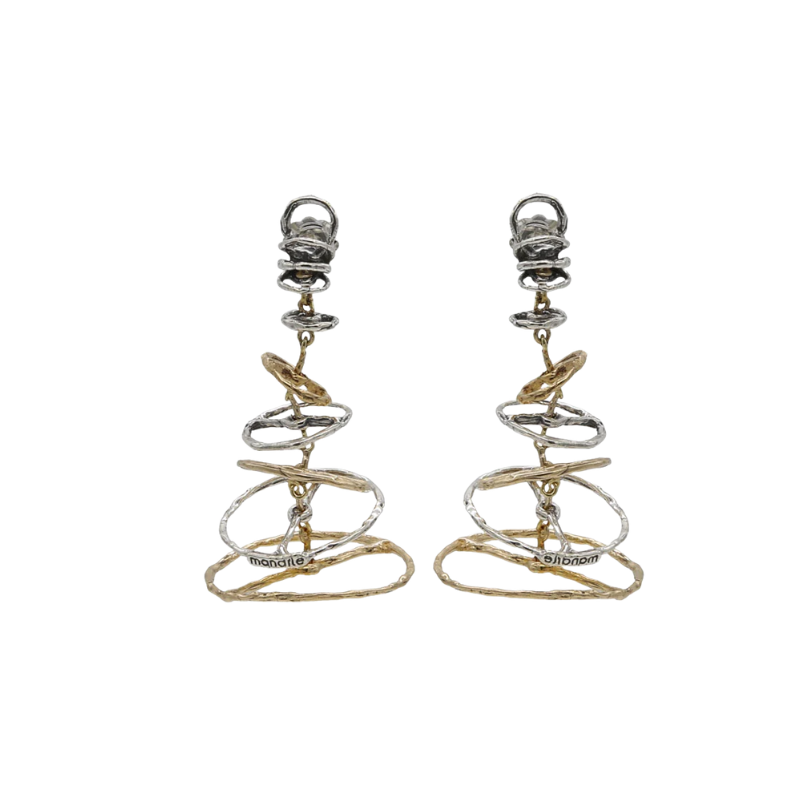 Venerio Silver Pendant Earrings Faceted Circles