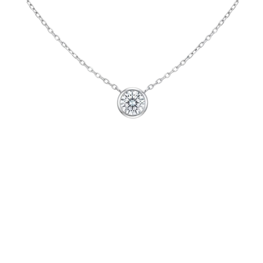 Collana Donna Punto Luce Oro bianco Diamanti Ct.0,24