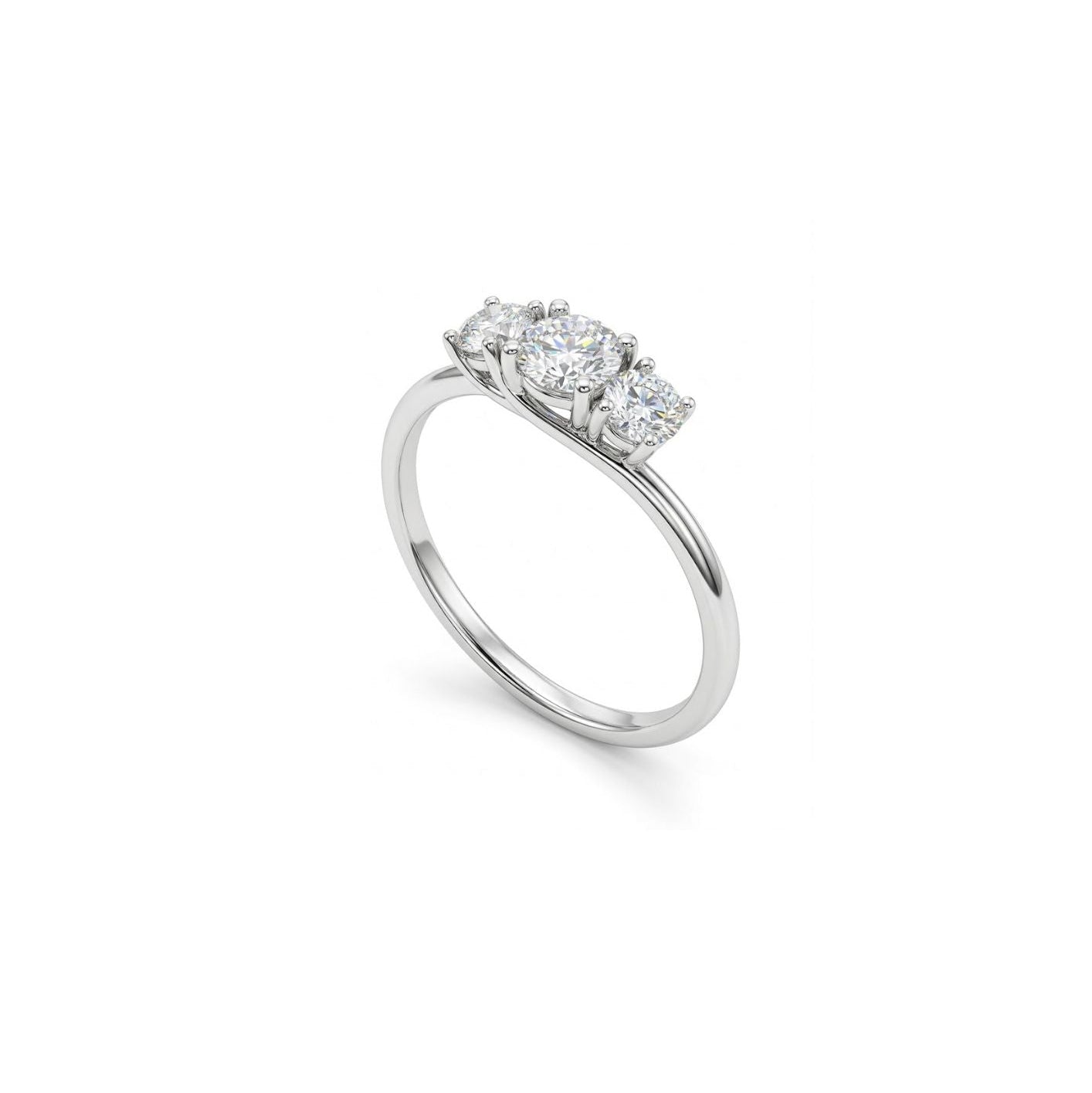 Anello Trilogy Oro bianco e Diamanti Ct. 0,69 F VS1