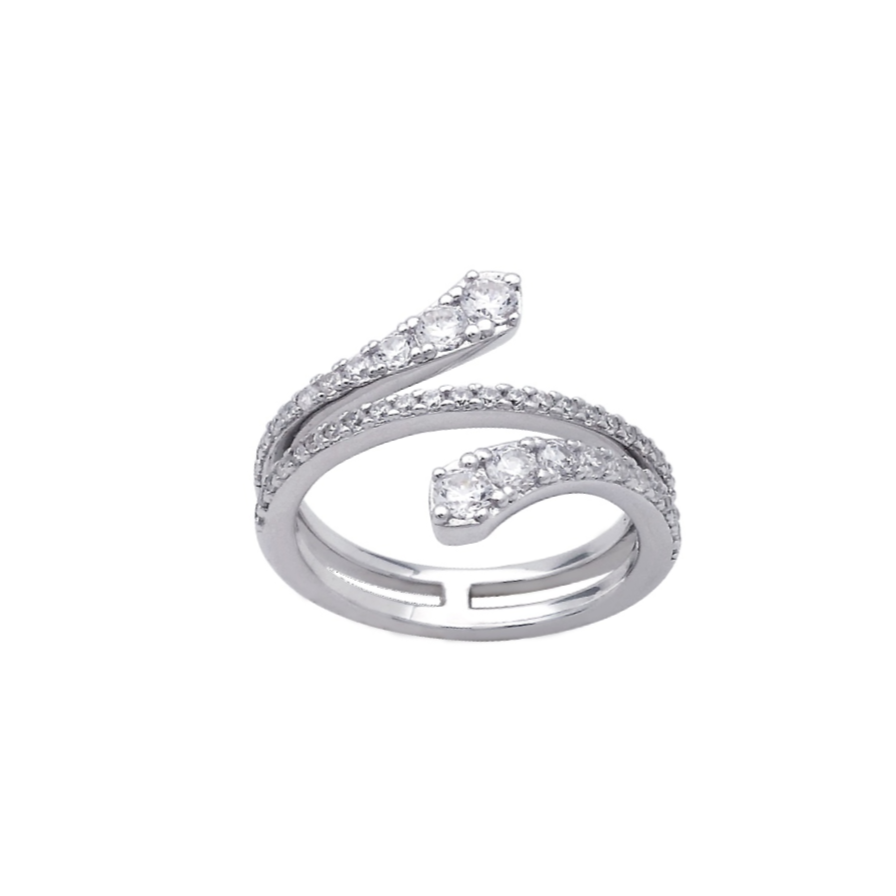 Anello Diamonfire Argento Bridal Doppio Giro Zirconi Bianchi