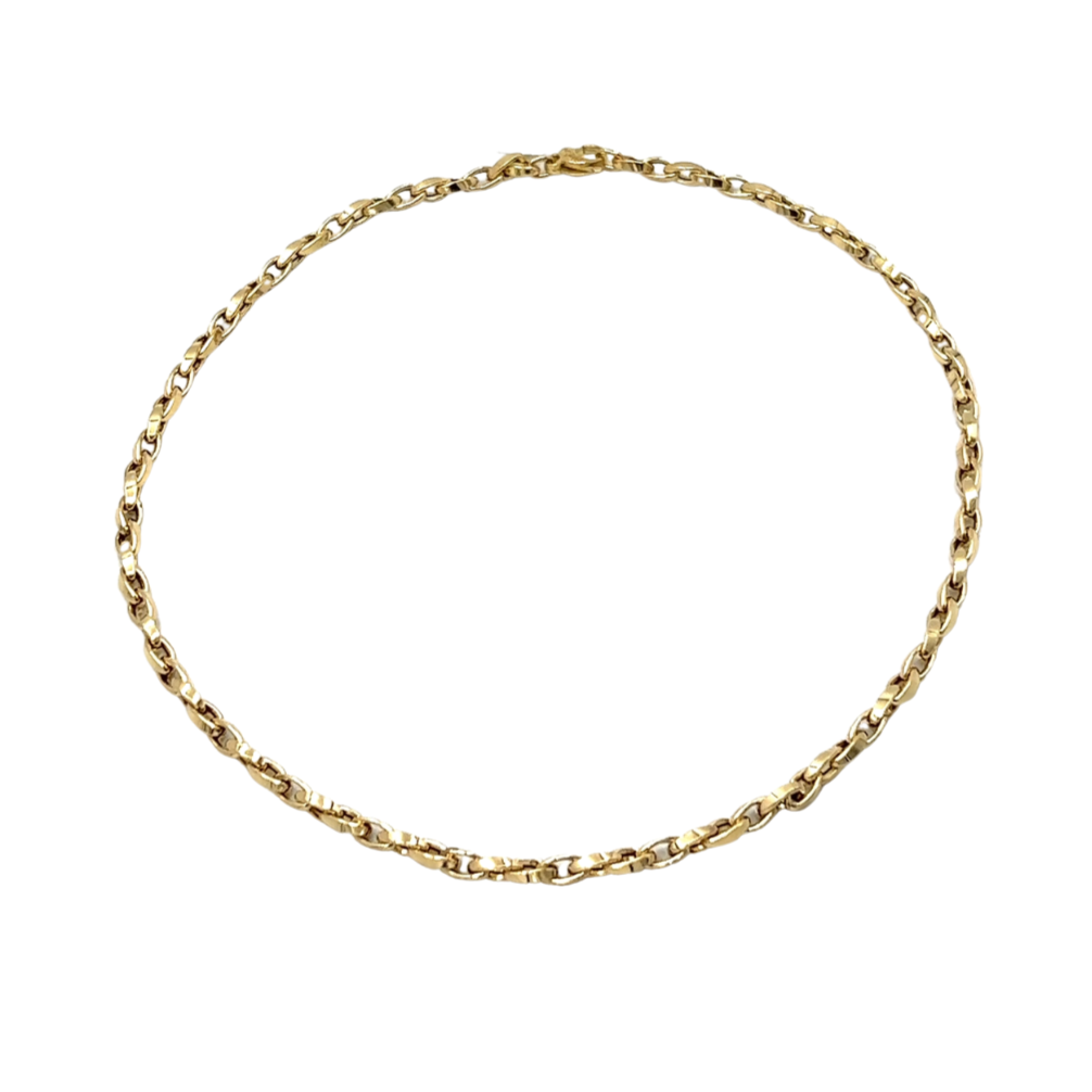 Collana Donna Oro Giallo Maglia Arrotolata