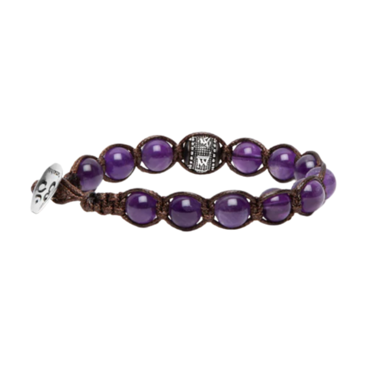 Bracciale Donna Uomo Tamashii Ametista Ruota della Preghiera Pietre Dure