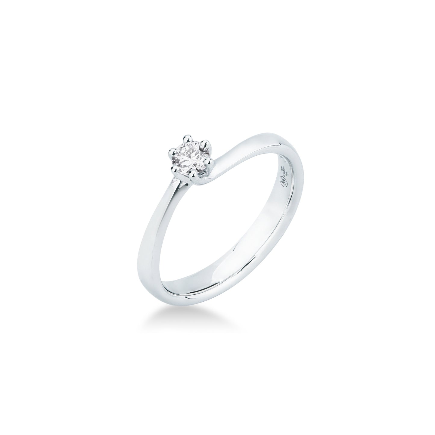 Anello Mirco Visconti Solitario Oro bianco e Diamanti
