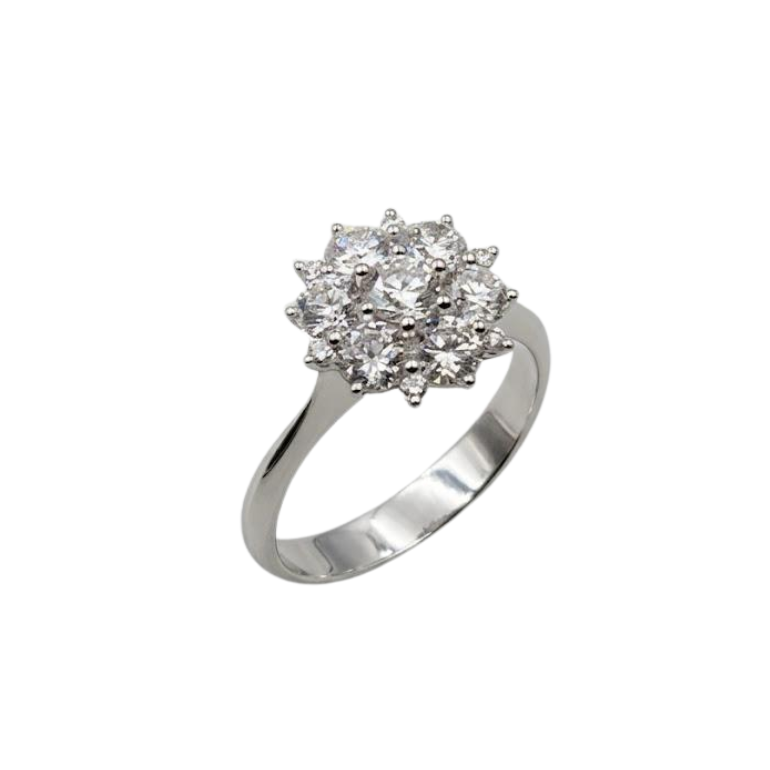 Anello Donna Fantasia Oro Bianco Diamanti