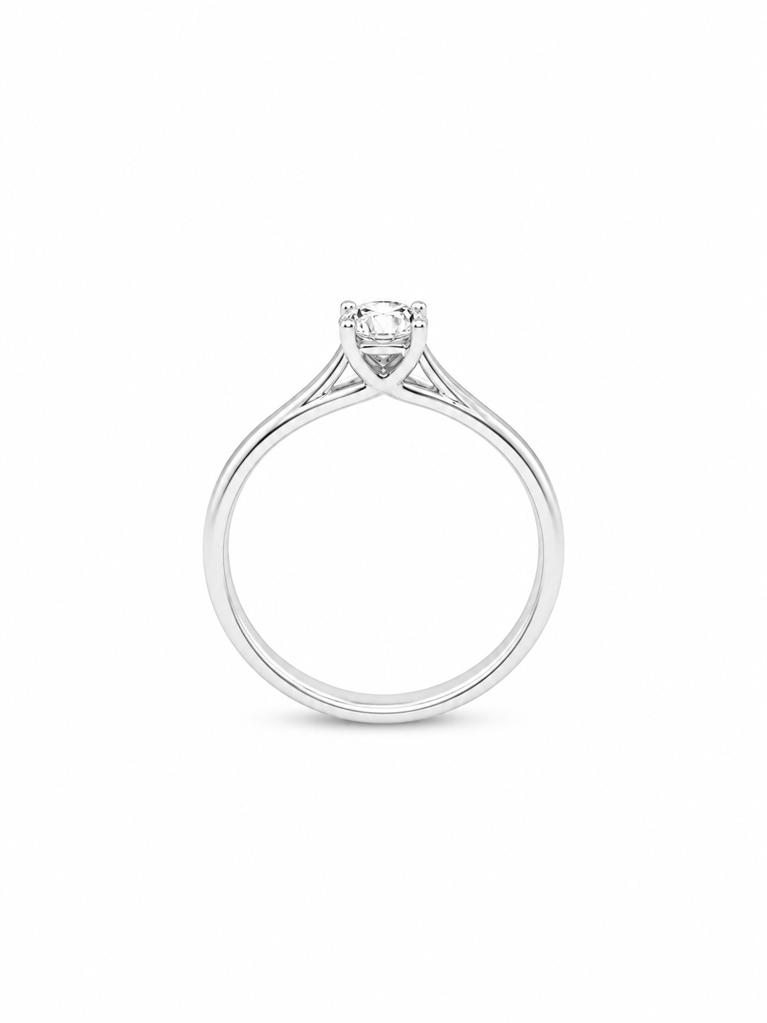 Anello Solitario Oro Bianco Diamanti Ct. 0,40 G SI1