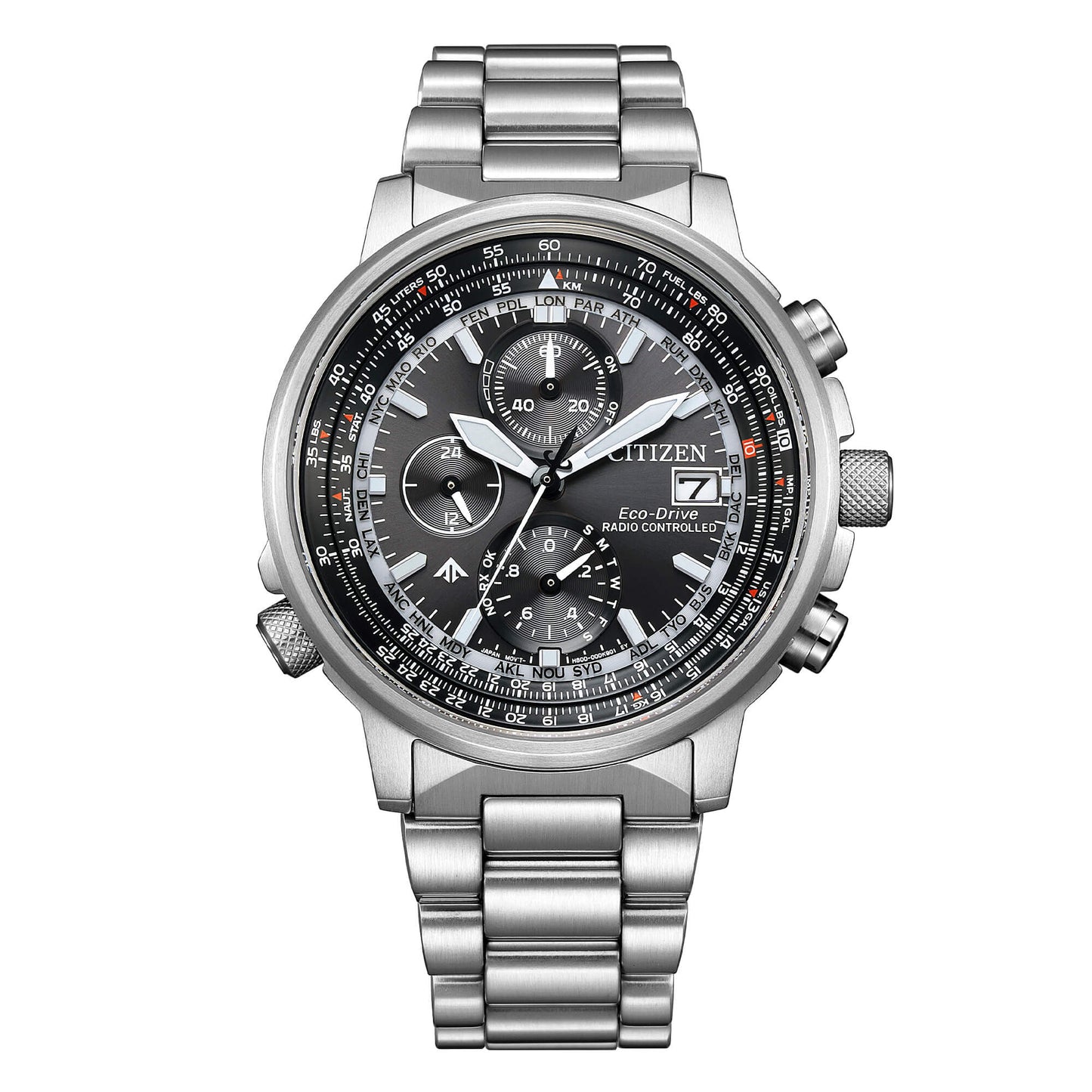 Orologio Uomo Citizen Crono Pilot Acciaio 41mm AT8300-58E