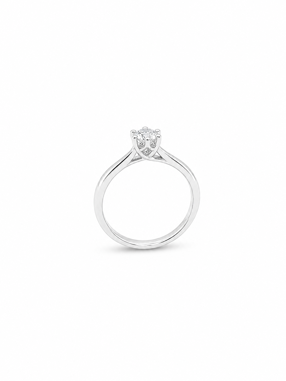 Anello Solitario Oro Bianco Diamanti Ct. 0,40 F VS2