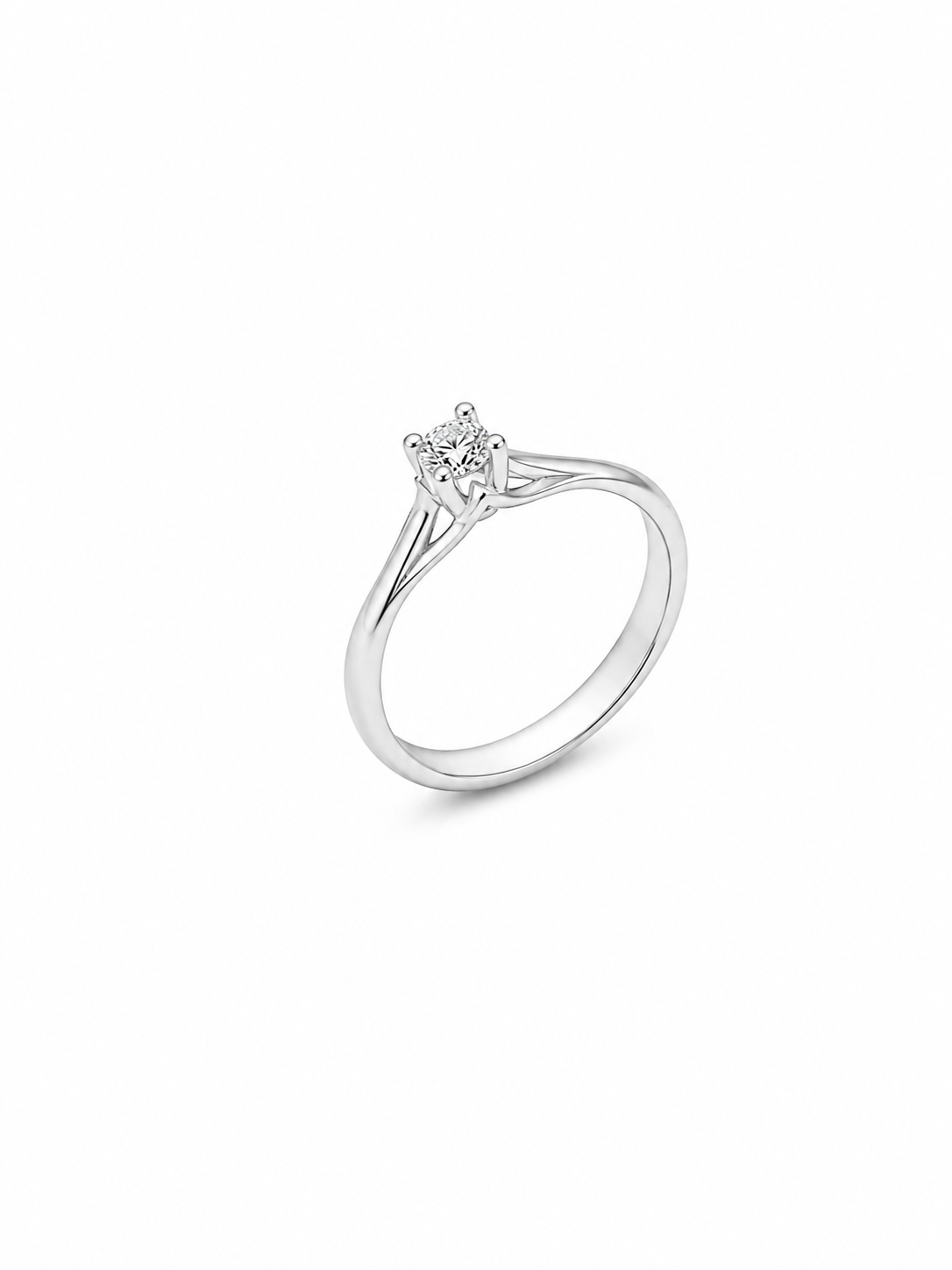 Anello Solitario Oro Bianco Diamanti Ct. 0,20 F VS