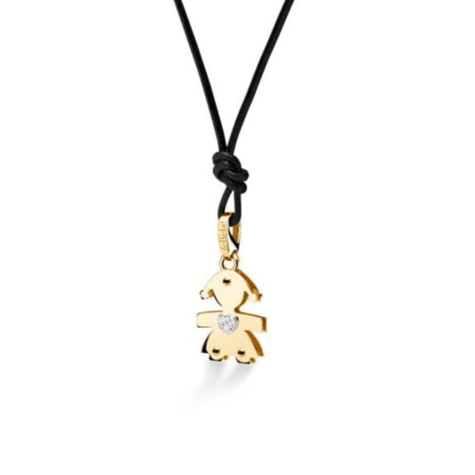 Collana Ciondolo Le Bebè Oro Giallo Bimba Pavè Cuore I Classici LBB062