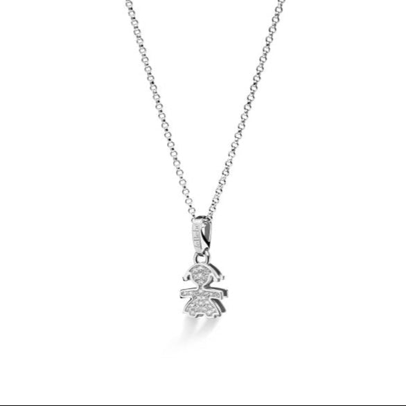 Le Bebè White Gold Necklace Pendant Little Girl I mini LBB048N