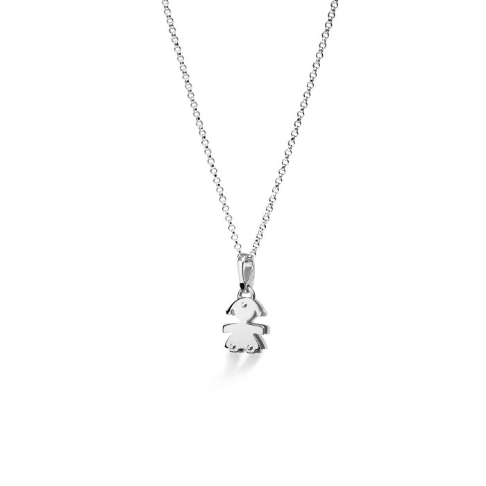 Le Bebè White Gold Necklace Pendant Little Girl I mini LBB048N