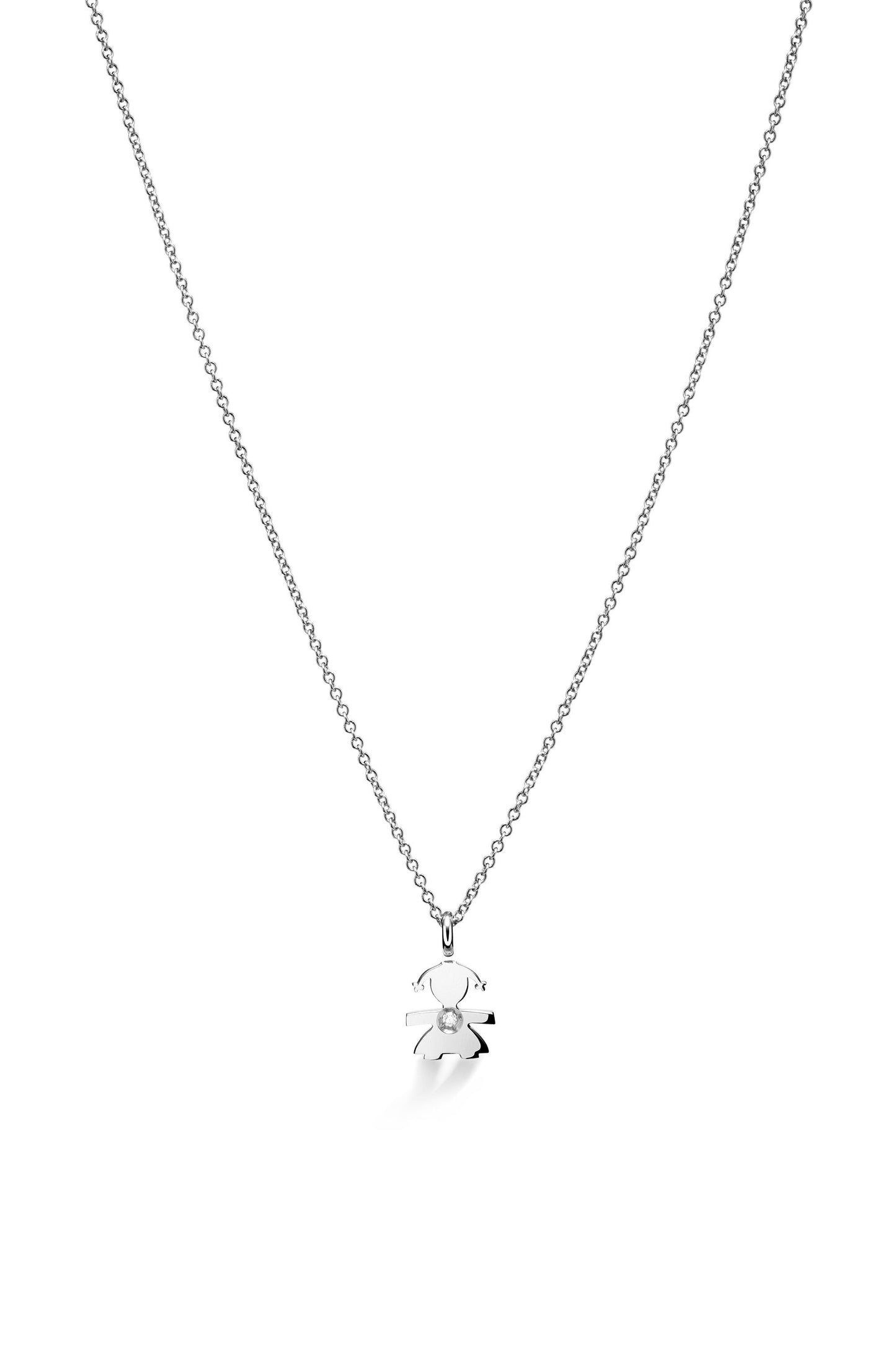 Le Bebè White Gold Necklace Pendant Little Girl I mini LBB048N