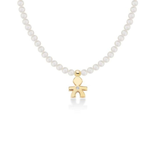 Collana Donna Le Bebè Oro Giallo Perle Bimbo LBB820