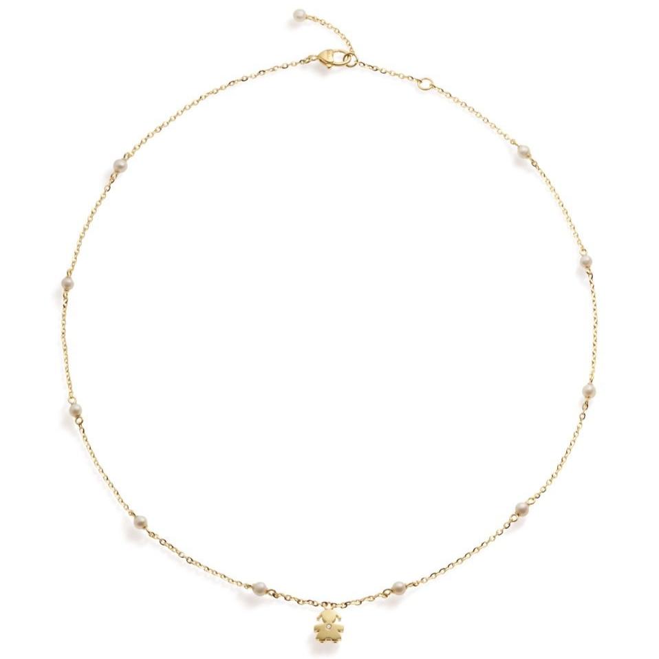 Donna Le Bebè Oro Giallo Perle Bimba LBB831