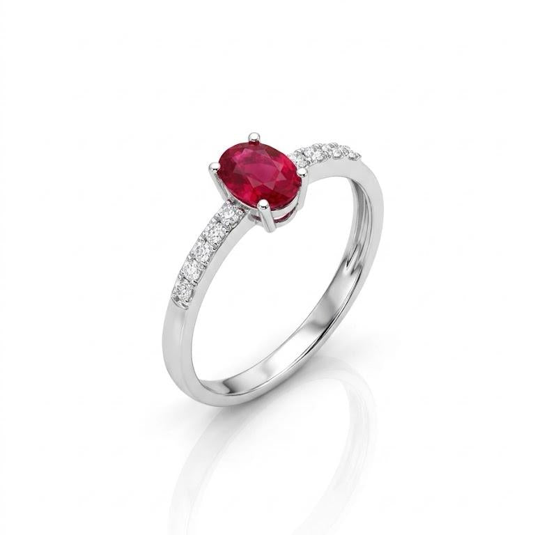 Emerald Ring in White Gold and Diamonds