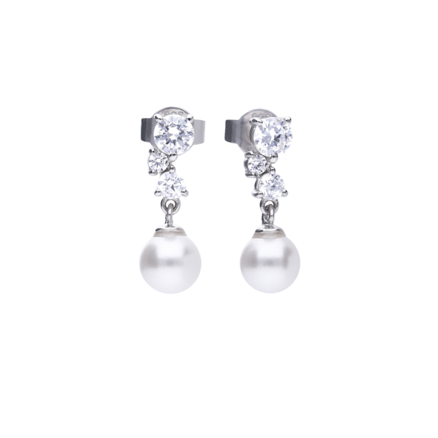 Orecchini Diamonfire argento e zirconi Perle Pendenti