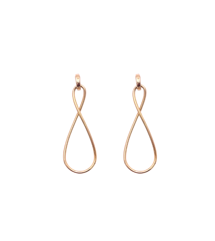 Infinity yellow gold earrings