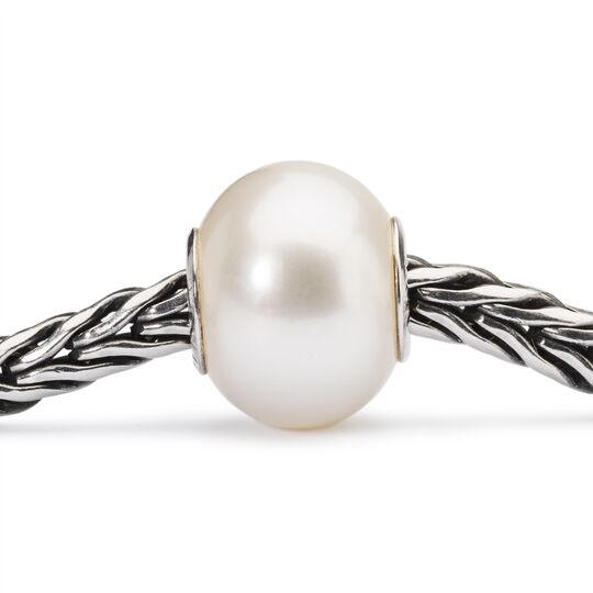Trollbeads Perla Bianca Ciondolo Argento