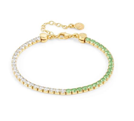 Bracciale Donna Argento Nomination Tennis Verde Bianco