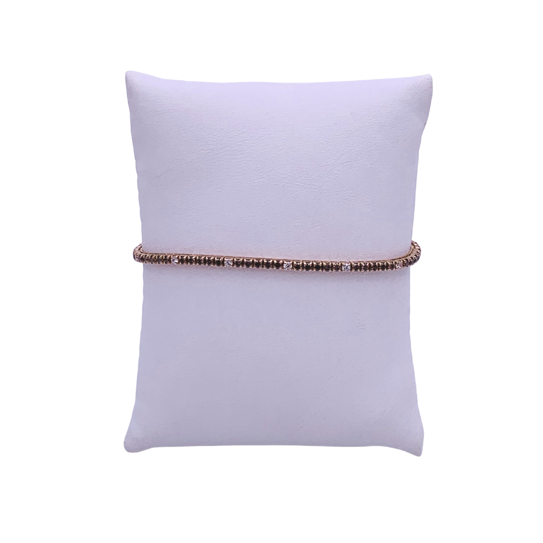 tennis argento ramato zirconi brown bianchi