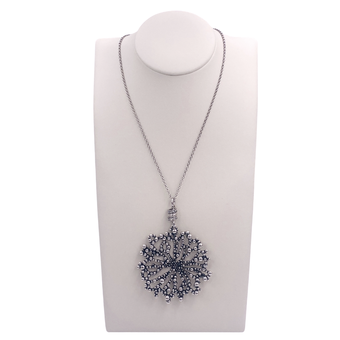 giovanni raspini collana lunga donna perlage bollicine champagne argento 925 brunito