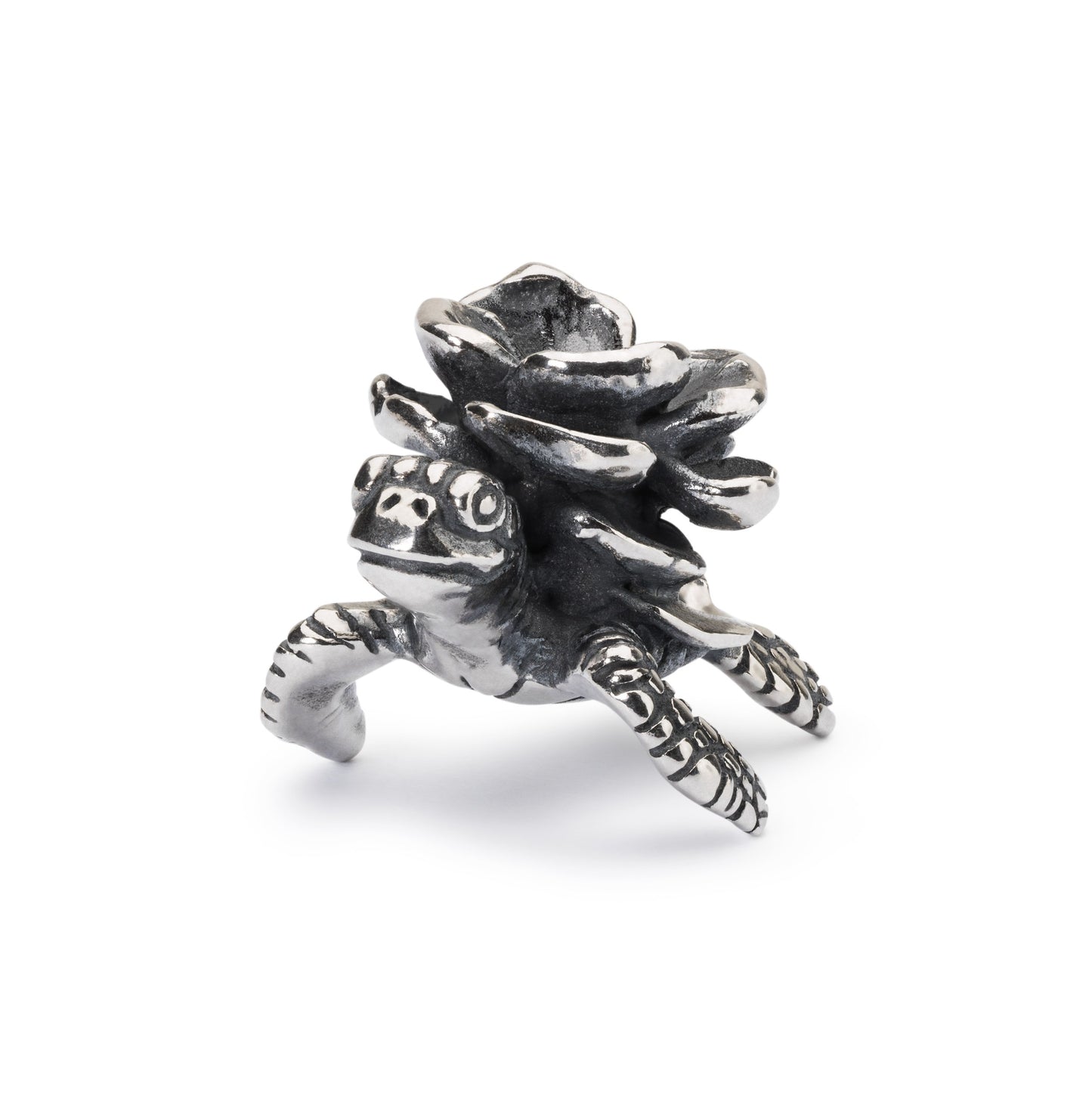 Trollbeads Turtle Flower Charm Silver