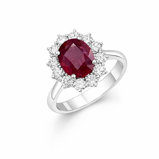 Emerald Ring in White Gold and Diamonds