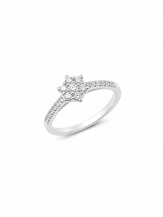 Anello Mirco Visconti Fantasia Fiore oro bianco e diamanti